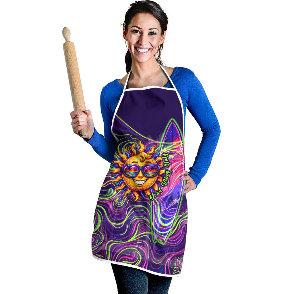 Waimanalo Hawaii Sun Rabbit Apron Psychedelic Trippy Neon Swirl Graphic TS04 - Polynesian Pride