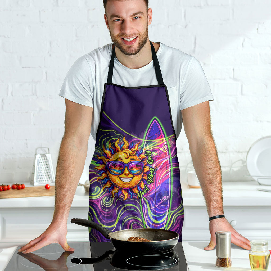 Waimanalo Hawaii Sun Rabbit Apron Psychedelic Trippy Neon Swirl Graphic TS04 - Polynesian Pride