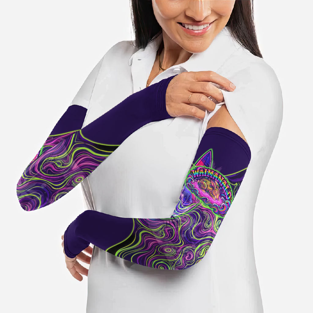 Waimanalo Hawaii Sun Rabbit Arm Sleeves Psychedelic Trippy Neon Swirl Graphic TS04 - Polynesian Pride