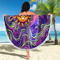 Waimanalo Hawaii Sun Rabbit Beach Blanket Psychedelic Trippy Neon Swirl Graphic TS04 - Polynesian Pride