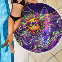 Waimanalo Hawaii Sun Rabbit Beach Blanket Psychedelic Trippy Neon Swirl Graphic TS04 - Polynesian Pride