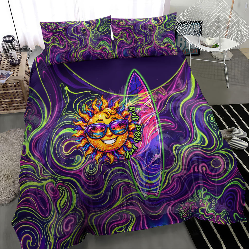 Waimanalo Hawaii Sun Rabbit Bedding Set Psychedelic Trippy Neon Swirl Graphic TS04 - Polynesian Pride