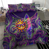 Waimanalo Hawaii Sun Rabbit Bedding Set Psychedelic Trippy Neon Swirl Graphic TS04 - Polynesian Pride