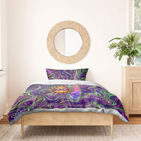 Waimanalo Hawaii Sun Rabbit Bedding Set Psychedelic Trippy Neon Swirl Graphic TS04 - Polynesian Pride