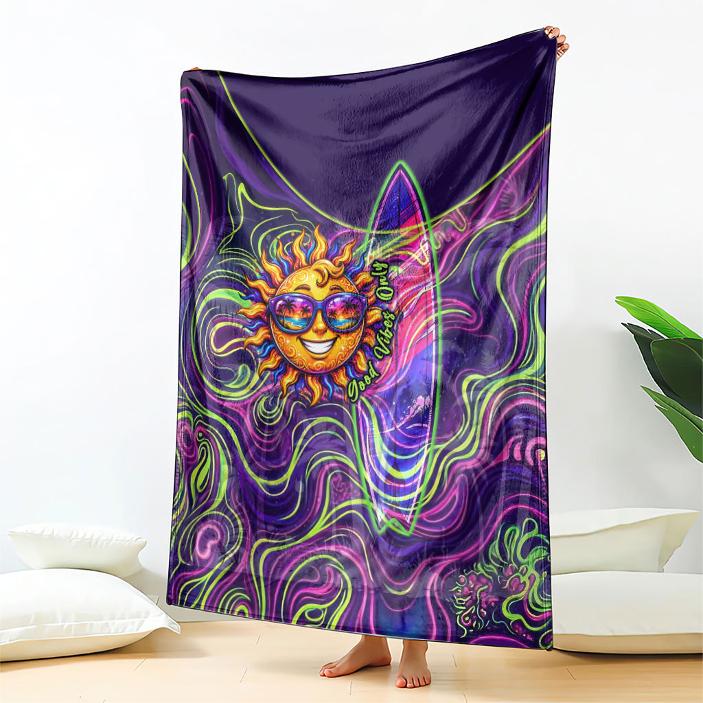 Waimanalo Hawaii Sun Rabbit Blanket Psychedelic Trippy Neon Swirl Graphic TS04 - Polynesian Pride