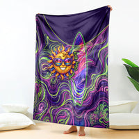 Waimanalo Hawaii Sun Rabbit Blanket Psychedelic Trippy Neon Swirl Graphic TS04 - Polynesian Pride