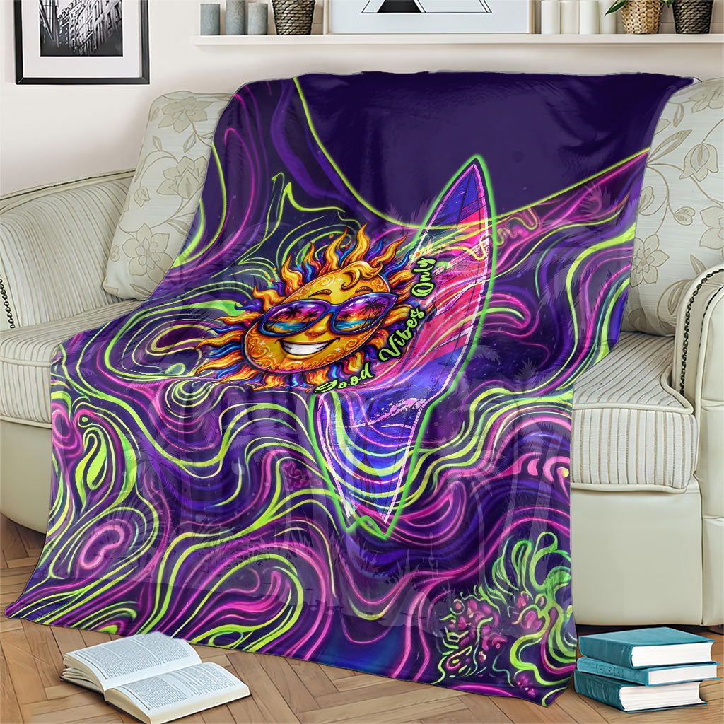 Waimanalo Hawaii Sun Rabbit Blanket Psychedelic Trippy Neon Swirl Graphic TS04 - Polynesian Pride