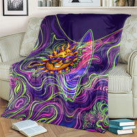 Waimanalo Hawaii Sun Rabbit Blanket Psychedelic Trippy Neon Swirl Graphic TS04 - Polynesian Pride