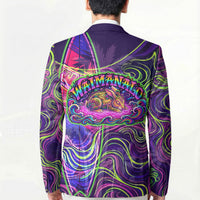 Waimanalo Hawaii Sun Rabbit Blazer Psychedelic Trippy Neon Swirl Graphic TS04 - Polynesian Pride