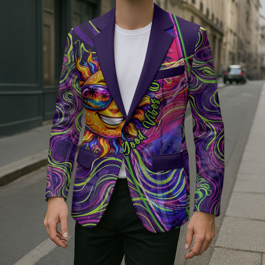 Waimanalo Hawaii Sun Rabbit Blazer Psychedelic Trippy Neon Swirl Graphic TS04 - Polynesian Pride