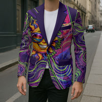 Waimanalo Hawaii Sun Rabbit Blazer Psychedelic Trippy Neon Swirl Graphic TS04 - Polynesian Pride