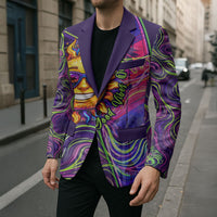 Waimanalo Hawaii Sun Rabbit Blazer Psychedelic Trippy Neon Swirl Graphic TS04 - Polynesian Pride