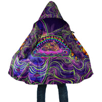 Waimanalo Hawaii Sun Rabbit Cloak Psychedelic Trippy Neon Swirl Graphic TS04 Unisex Purple Green - Polynesian Pride