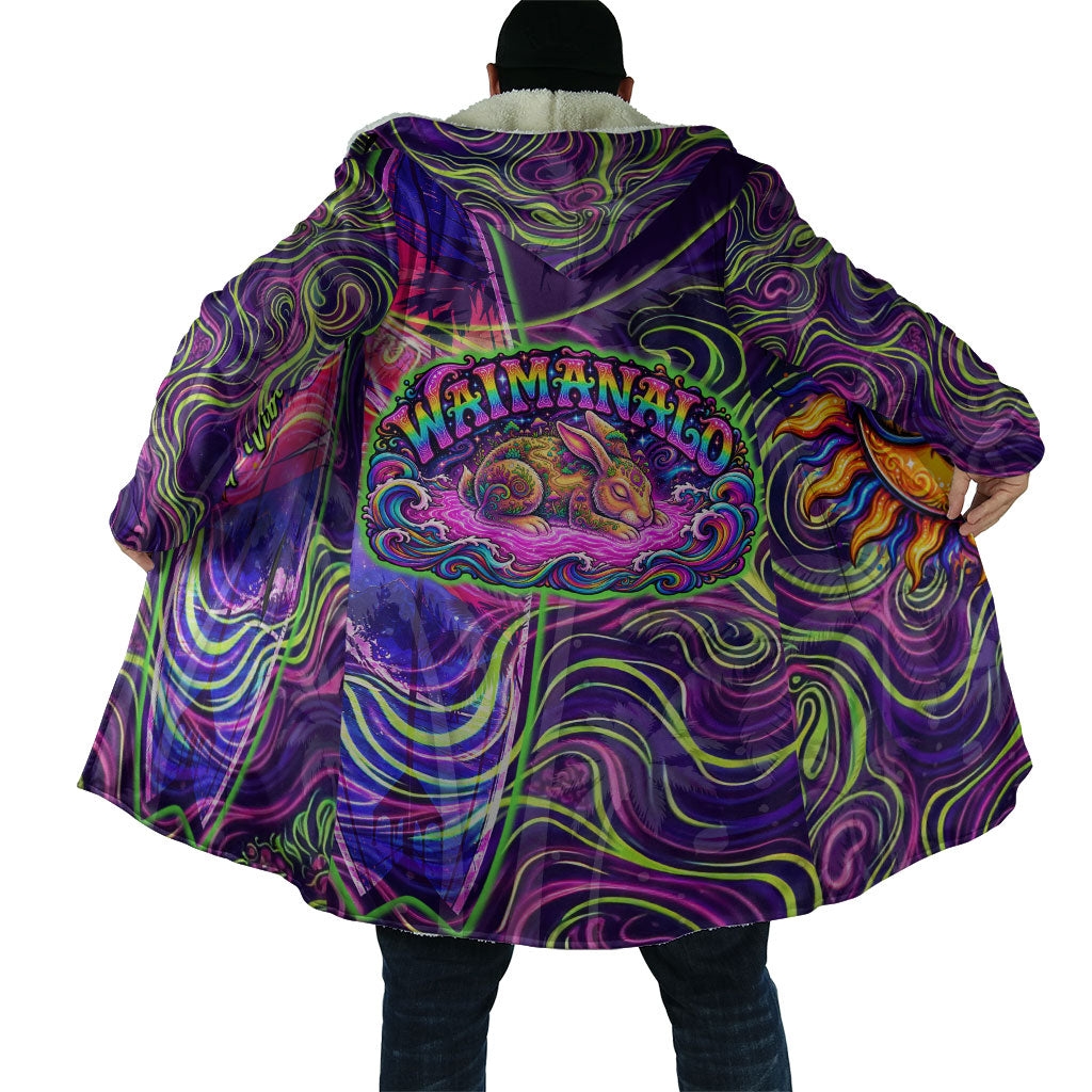 Waimanalo Hawaii Sun Rabbit Cloak Psychedelic Trippy Neon Swirl Graphic TS04 - Polynesian Pride