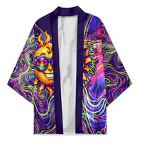 Waimanalo Hawaii Sun Rabbit Kimono Psychedelic Trippy Neon Swirl Graphic TS04 Unisex Purple Green - Polynesian Pride