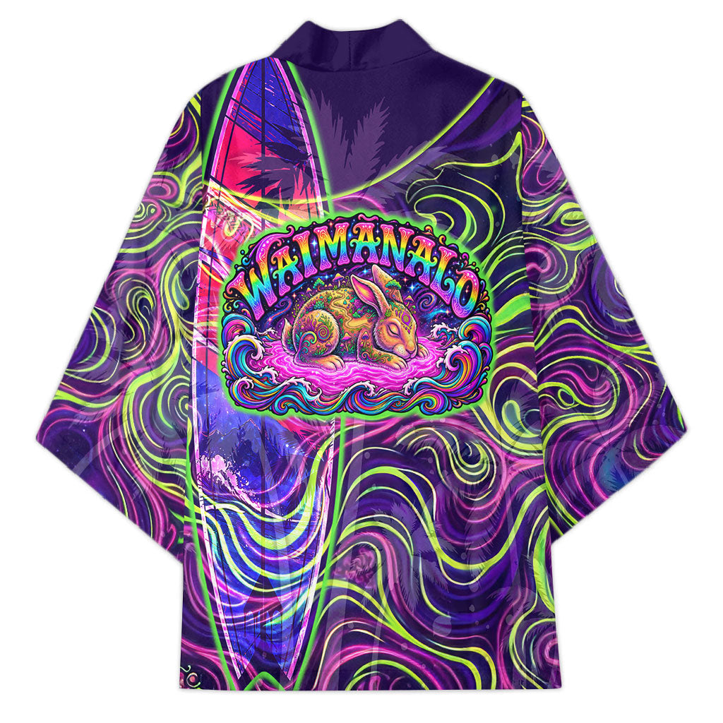 Waimanalo Hawaii Sun Rabbit Kimono Psychedelic Trippy Neon Swirl Graphic TS04 - Polynesian Pride