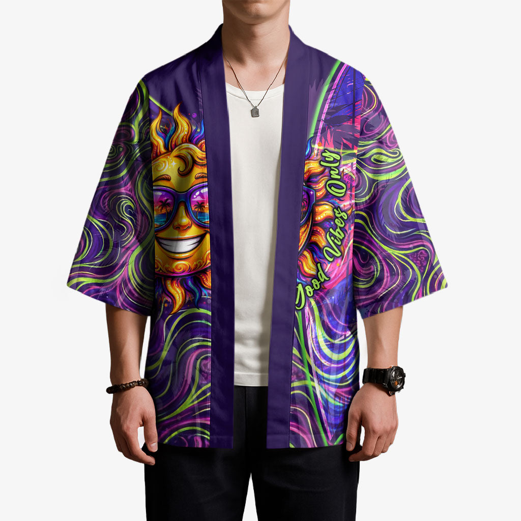 Waimanalo Hawaii Sun Rabbit Kimono Psychedelic Trippy Neon Swirl Graphic TS04 - Polynesian Pride