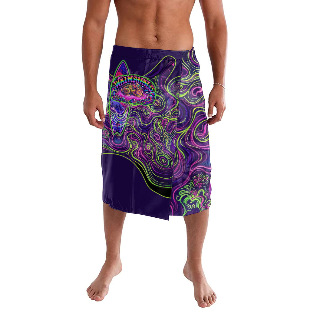 Waimanalo Hawaii Sun Rabbit Lavalava Psychedelic Trippy Neon Swirl Graphic TS04 Purple Green - Polynesian Pride