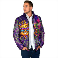 Waimanalo Hawaii Sun Rabbit Padded Jacket Psychedelic Trippy Neon Swirl Graphic TS04 - Polynesian Pride