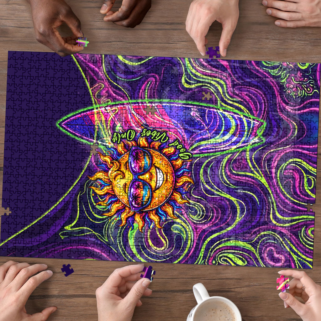 Waimanalo Hawaii Sun Rabbit Puzzle Psychedelic Trippy Neon Swirl Graphic TS04 - Polynesian Pride