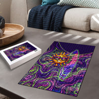 Waimanalo Hawaii Sun Rabbit Puzzle Psychedelic Trippy Neon Swirl Graphic TS04 - Polynesian Pride