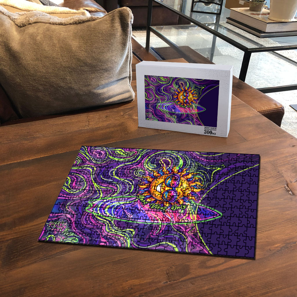Waimanalo Hawaii Sun Rabbit Puzzle Psychedelic Trippy Neon Swirl Graphic TS04 - Polynesian Pride