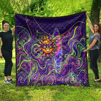 Waimanalo Hawaii Sun Rabbit Quilt Psychedelic Trippy Neon Swirl Graphic TS04 - Polynesian Pride
