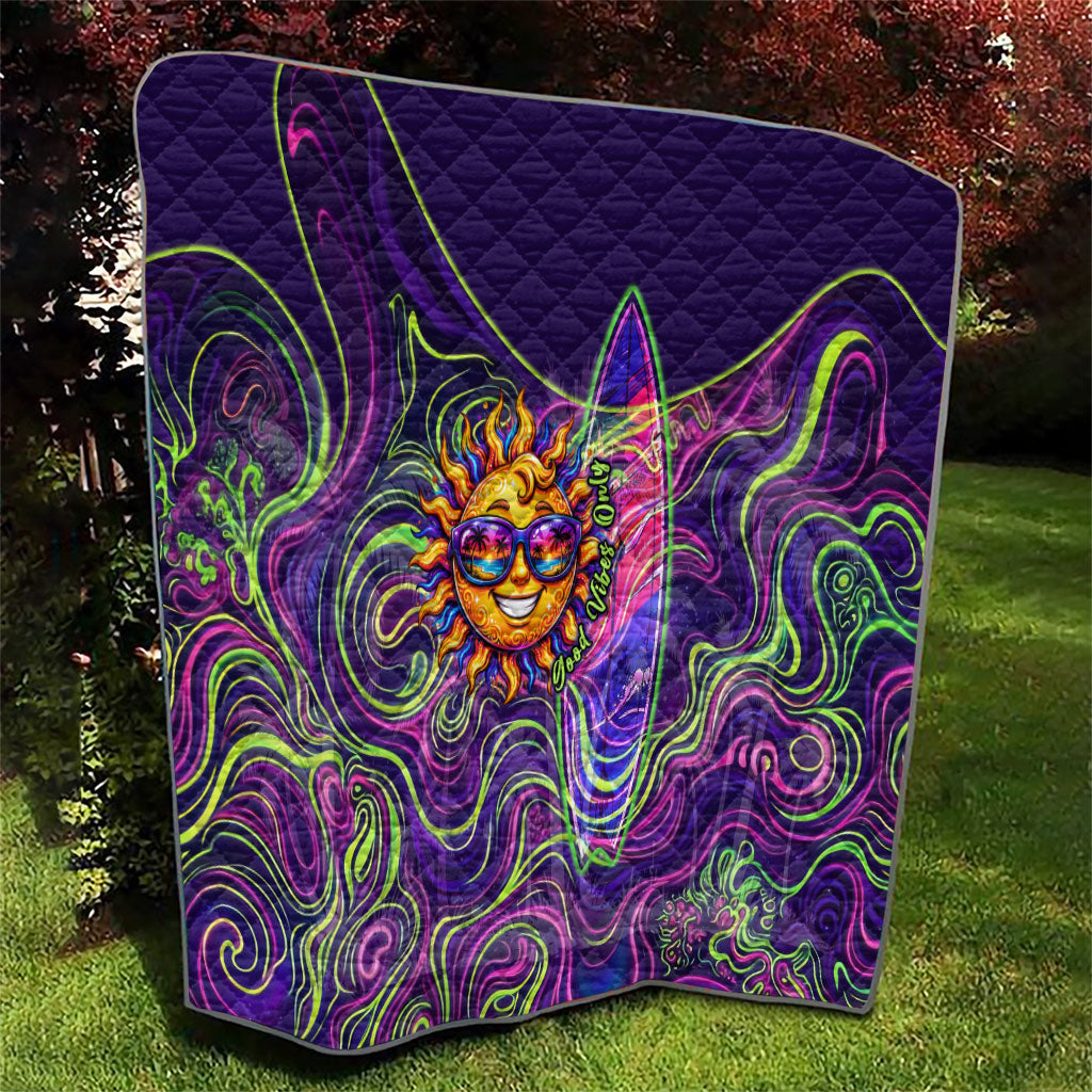 Waimanalo Hawaii Sun Rabbit Quilt Psychedelic Trippy Neon Swirl Graphic TS04 - Polynesian Pride