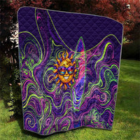Waimanalo Hawaii Sun Rabbit Quilt Psychedelic Trippy Neon Swirl Graphic TS04 - Polynesian Pride