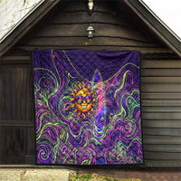 Waimanalo Hawaii Sun Rabbit Quilt Psychedelic Trippy Neon Swirl Graphic TS04 - Polynesian Pride