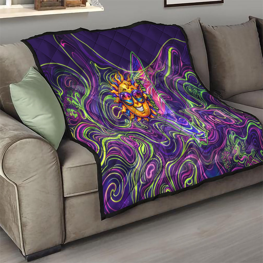 Waimanalo Hawaii Sun Rabbit Quilt Psychedelic Trippy Neon Swirl Graphic TS04 - Polynesian Pride