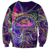 Waimanalo Hawaii Sun Rabbit Sweatshirt Psychedelic Trippy Neon Swirl Graphic TS04 - Polynesian Pride