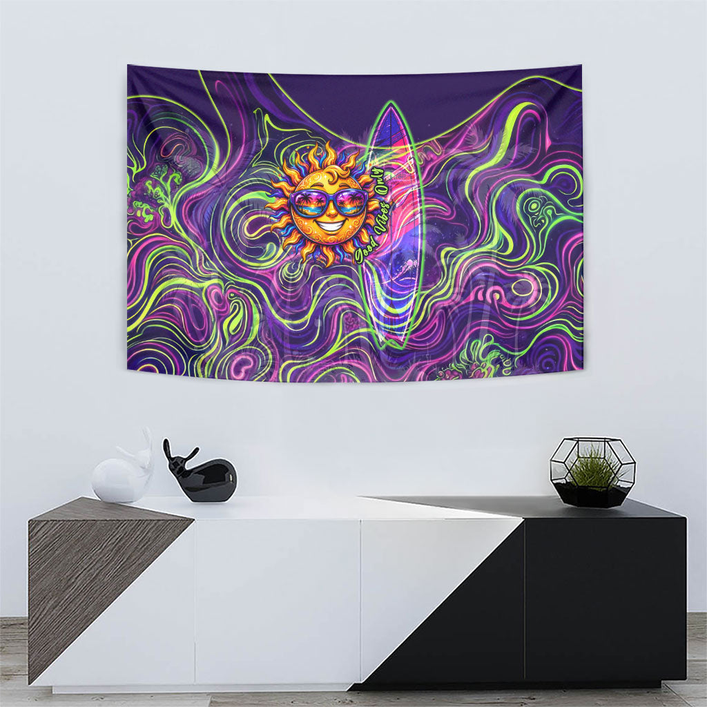 Waimanalo Hawaii Sun Rabbit Tapestry Psychedelic Trippy Neon Swirl Graphic TS04 - Polynesian Pride