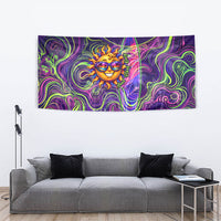 Waimanalo Hawaii Sun Rabbit Tapestry Psychedelic Trippy Neon Swirl Graphic TS04 - Polynesian Pride