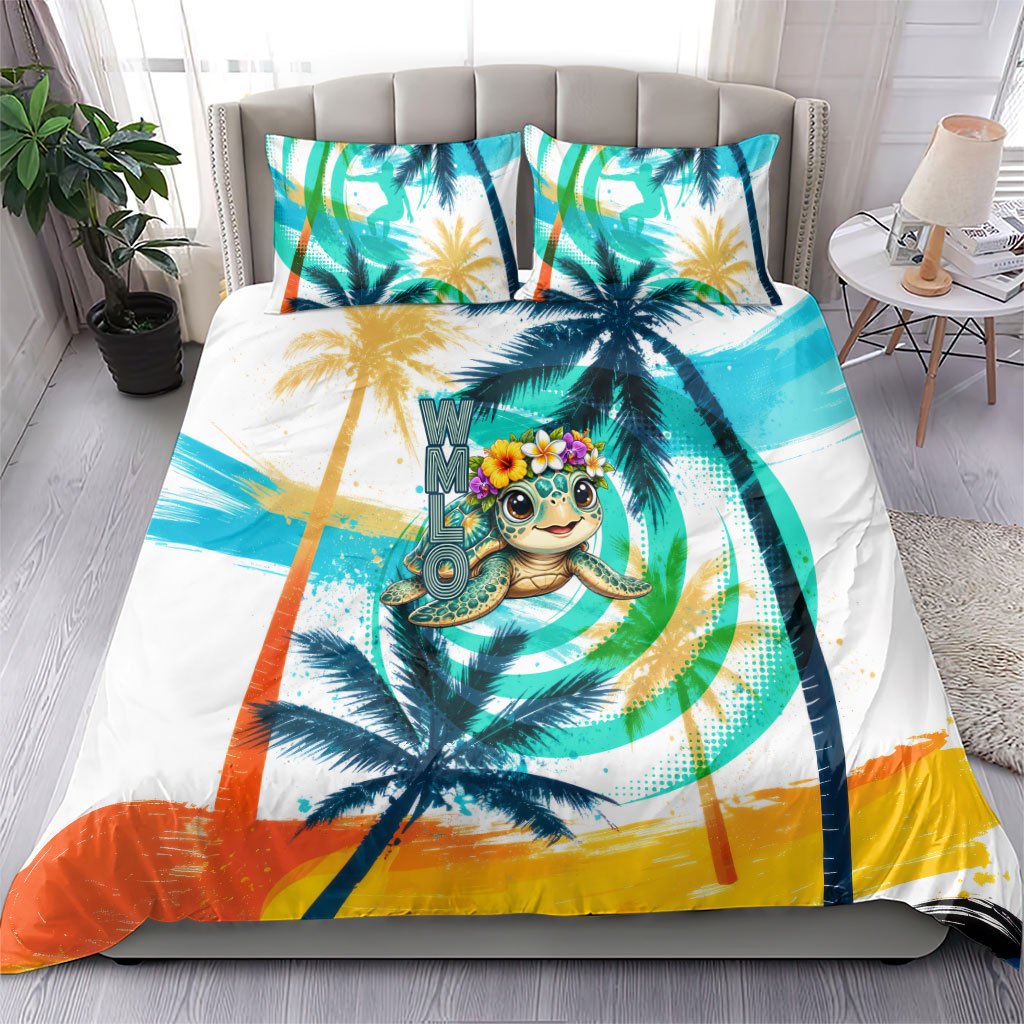 Hawaii Waimanalo Sea Turtle Bedding Set Cute Tropical Beach Aloha Spirit Cartoon TS04 - Polynesian Pride