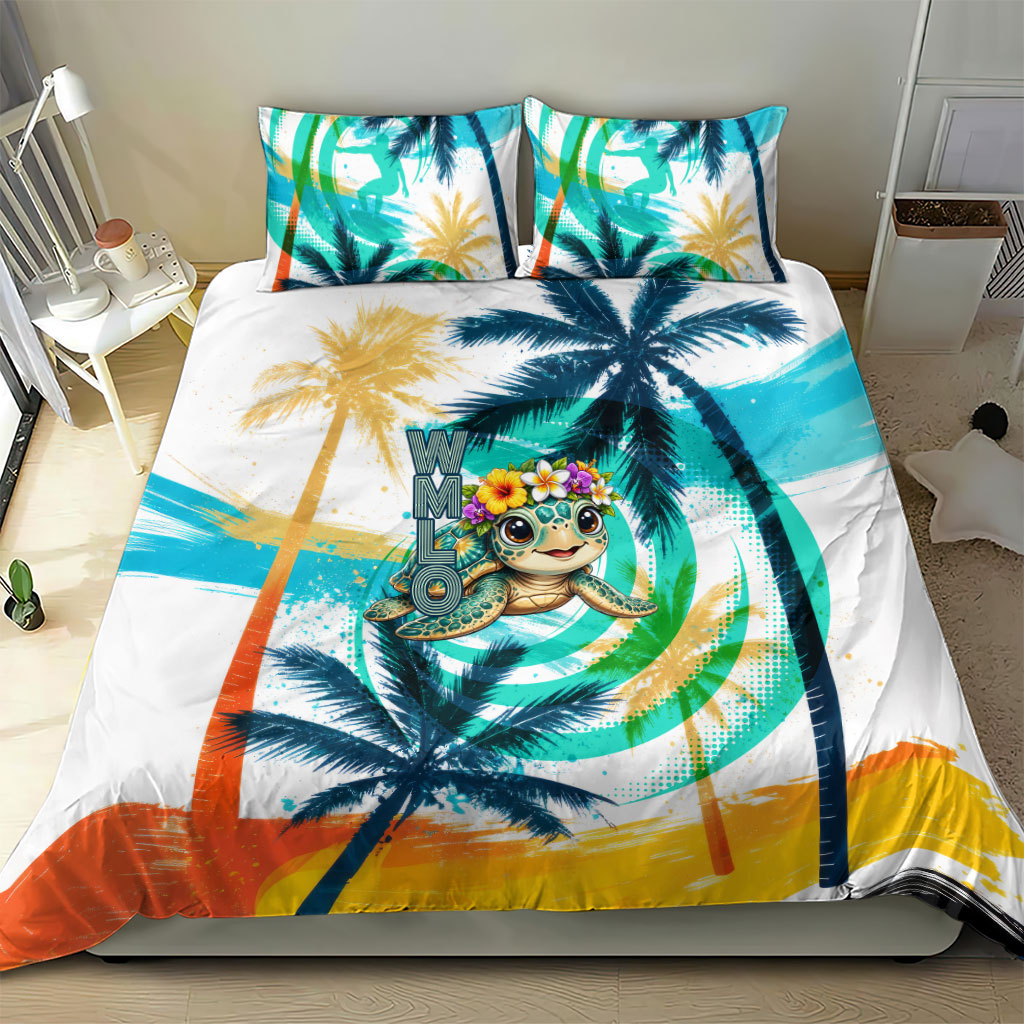 Hawaii Waimanalo Sea Turtle Bedding Set Cute Tropical Beach Aloha Spirit Cartoon TS04 - Polynesian Pride