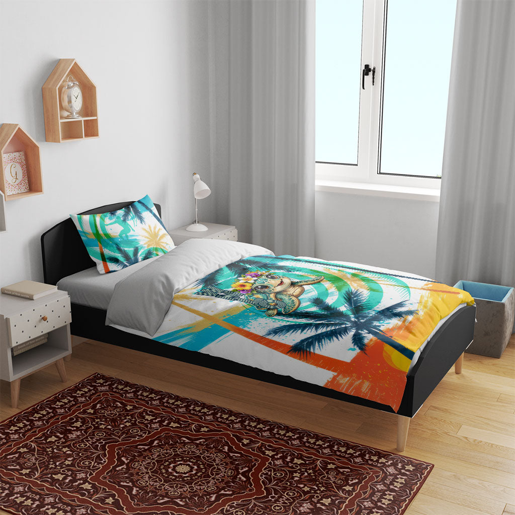 Hawaii Waimanalo Sea Turtle Bedding Set Cute Tropical Beach Aloha Spirit Cartoon TS04 - Polynesian Pride