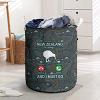 New Zealand is Calling and I Must Go Laundry Basket Kiwi Bird Silhouette TS04 Multicolor - Polynesian Pride