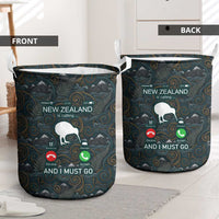 New Zealand is Calling and I Must Go Laundry Basket Kiwi Bird Silhouette TS04 - Polynesian Pride