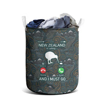New Zealand is Calling and I Must Go Laundry Basket Kiwi Bird Silhouette TS04 - Polynesian Pride