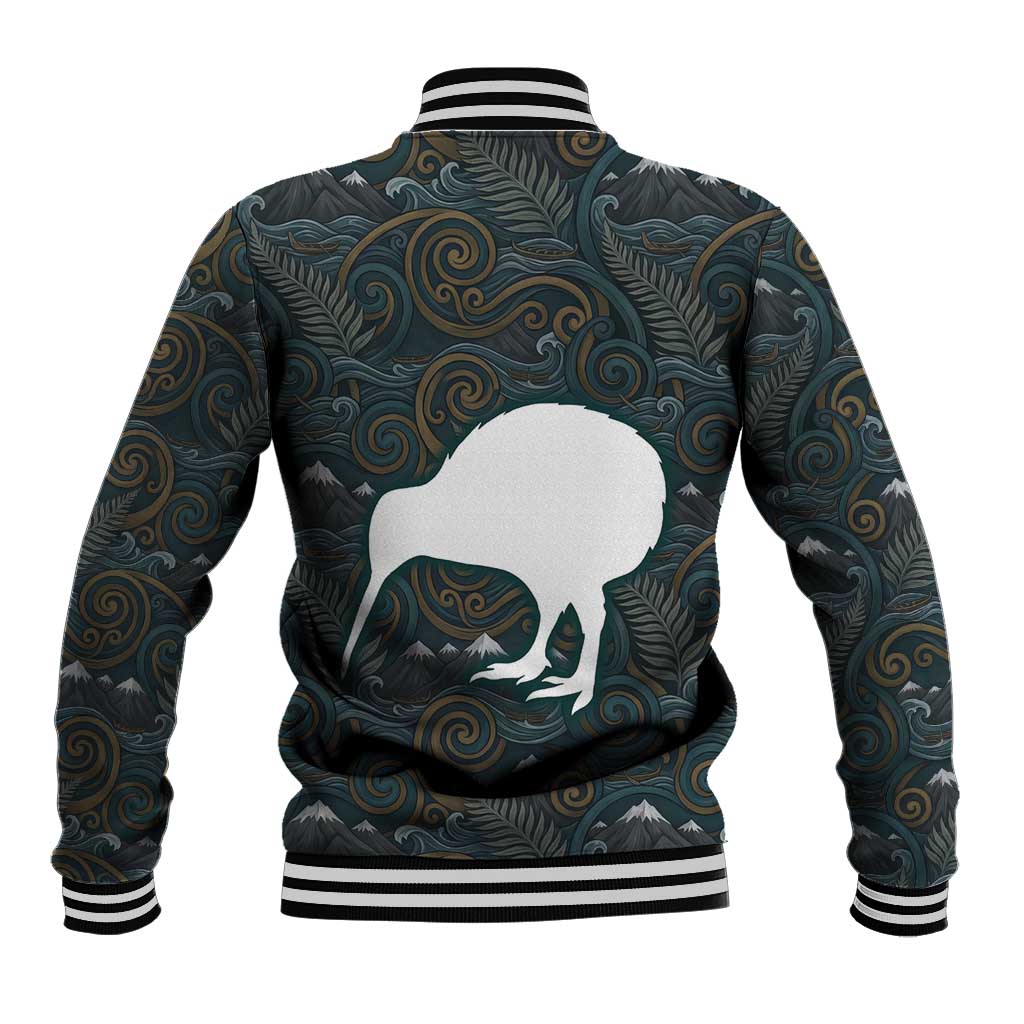 New Zealand is Calling and I Must Go Baseball Jacket Kiwi Bird Silhouette TS04 - Polynesian Pride