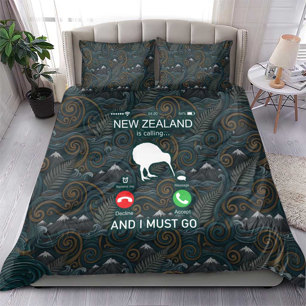 New Zealand is Calling and I Must Go Bedding Set Kiwi Bird Silhouette TS04 - Polynesian Pride