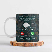 New Zealand is Calling and I Must Go Ceramic Mug Kiwi Bird Silhouette TS04 Multicolor - Polynesian Pride