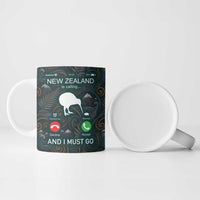 New Zealand is Calling and I Must Go Ceramic Mug Kiwi Bird Silhouette TS04 - Polynesian Pride