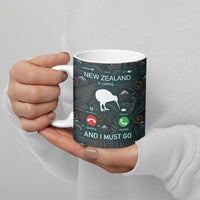 New Zealand is Calling and I Must Go Ceramic Mug Kiwi Bird Silhouette TS04 - Polynesian Pride