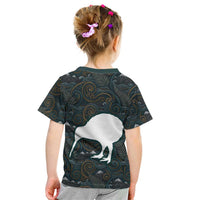 New Zealand is Calling and I Must Go Kid T Shirt Kiwi Bird Silhouette TS04 - Polynesian Pride