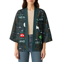 New Zealand is Calling and I Must Go Kimono Kiwi Bird Silhouette TS04 - Polynesian Pride
