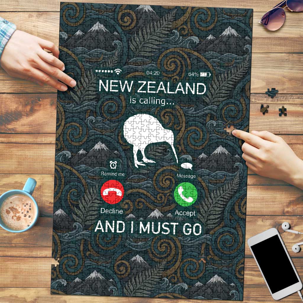 New Zealand is Calling and I Must Go Puzzle Kiwi Bird Silhouette TS04 Multicolor - Polynesian Pride