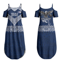 American Samoa Eagle Couples Matching Summer Maxi Dress and Long Sleeve Button Shirt Sea Turtle Traditional Polynesian Tribal Tattoo TS04 - Polynesian Pride