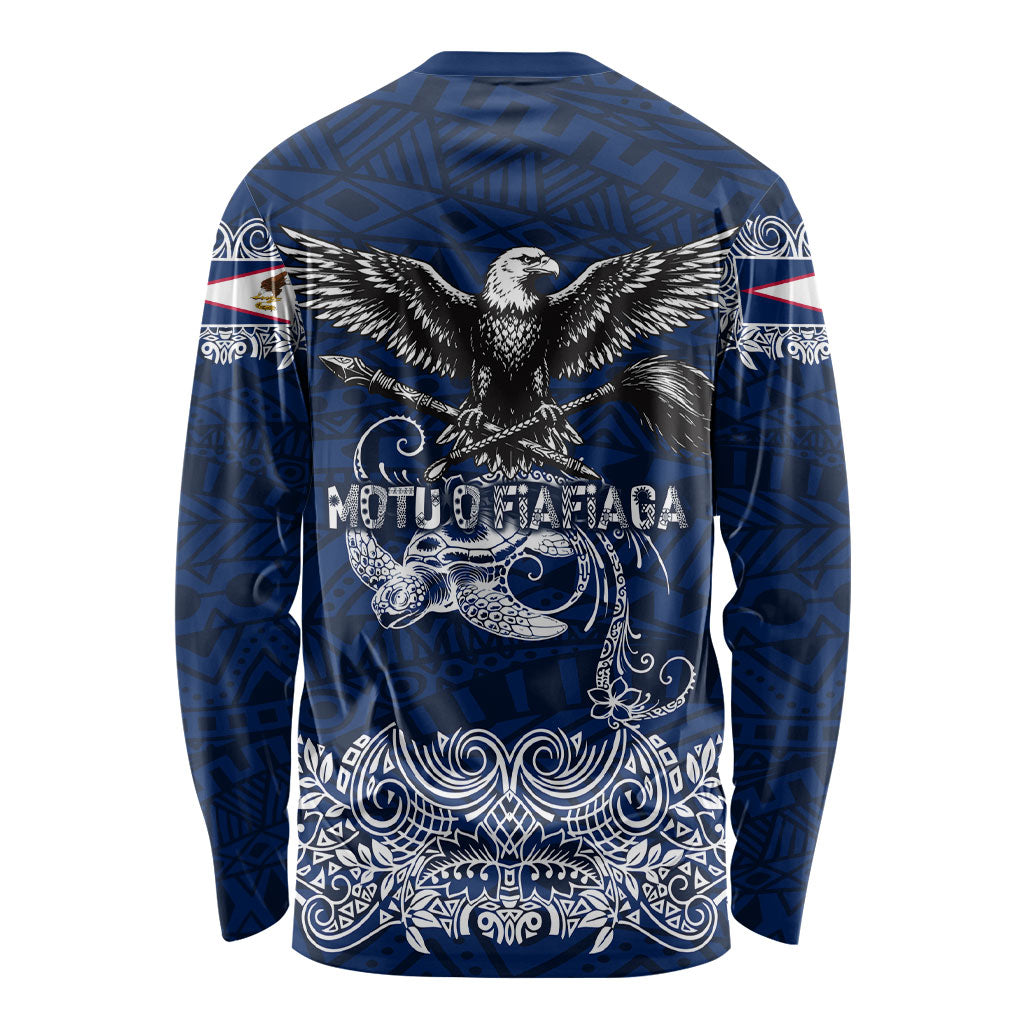 American Samoa Eagle Long Sleeve Shirt Sea Turtle Traditional Polynesian Tribal Tattoo TS04 - Polynesian Pride